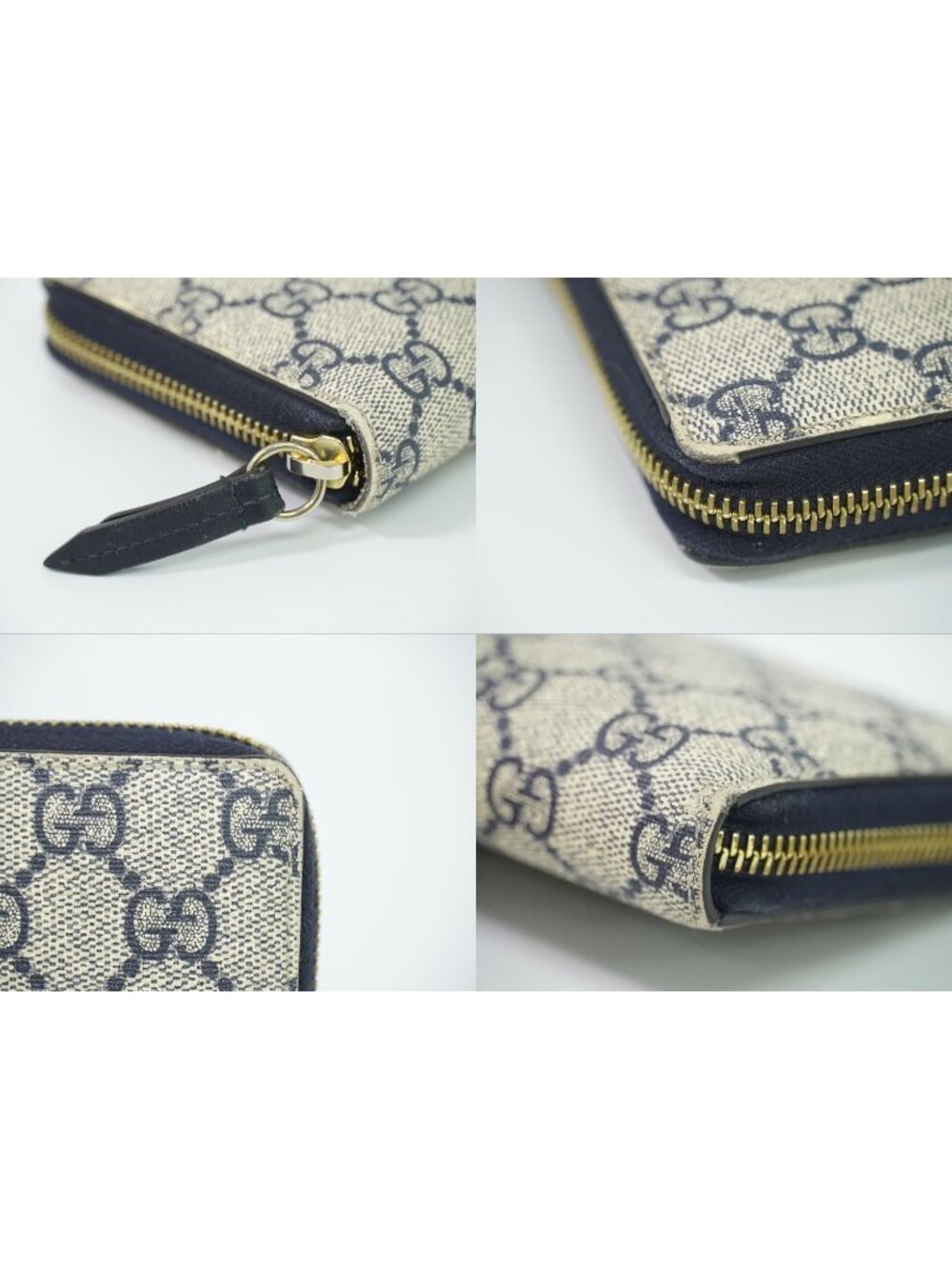 Gucci GG Supreme Zip Around Wallet Navy Vintage - Picture 6 of 9